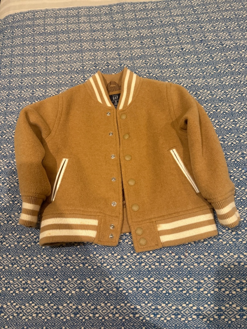 GAP Camel/Tan Varsity Bomber Jacket